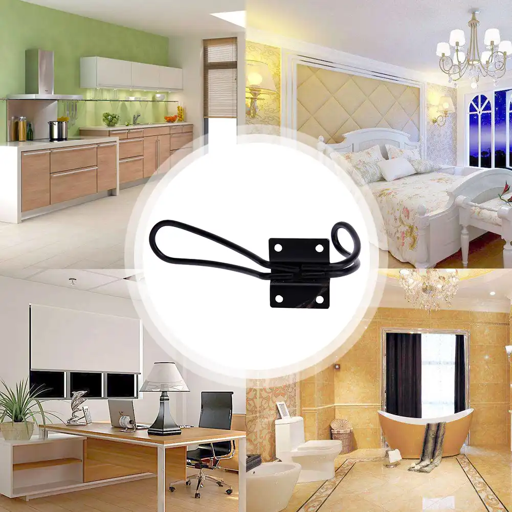 1pc Retro Metal Double Prong Hook Clothes Hanger Home Door Wall Towel Hat Purse Hanger Closet Organizer Clothes Hook