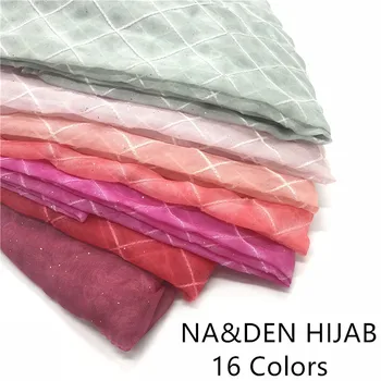 

Embroidery gingham with gold shawls viscose cotton scarf shawl hijab muslim head scarf islamtic women scarf hot sale 10pcs/lot