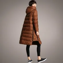 Зимняя женская куртка-пуховик размера плюс M~ 5XL, длинная парка, элегантная женская верхняя одежда, Высококачественная свободная одежда