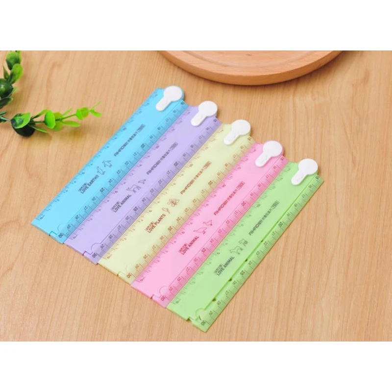 2 PCS Korea Kawaii Cute Stationery Folding Ruler Sewing Ruler Office