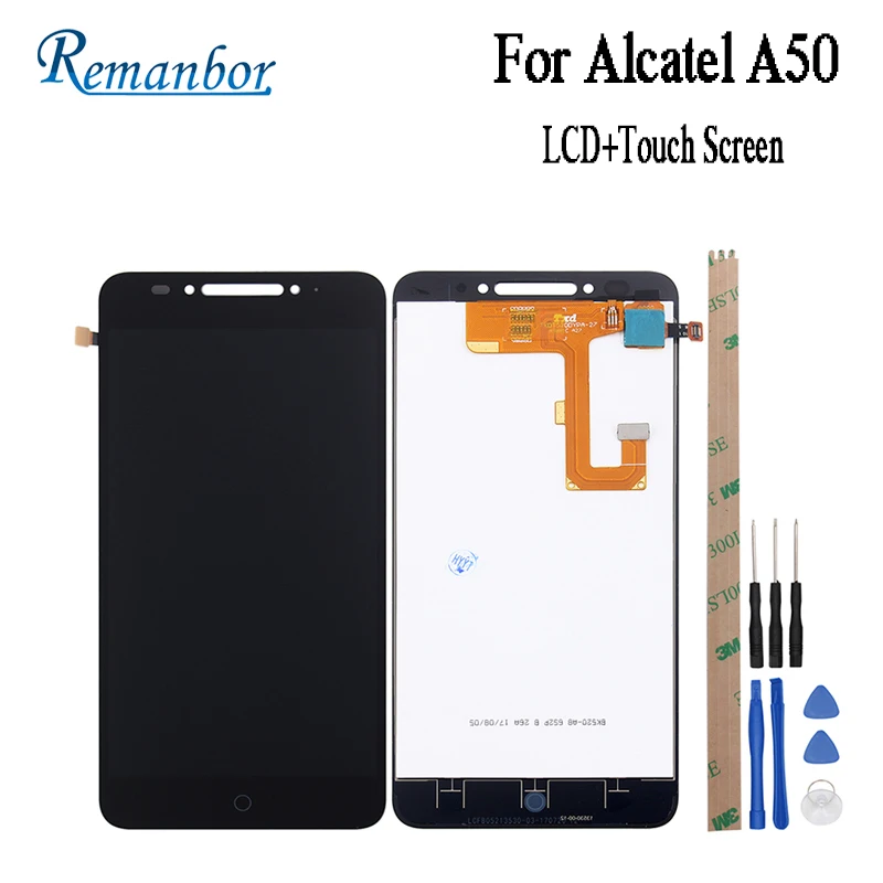 

Remanbor For Alcatel A50 LCD Display And Touch Screen 5.2'' Assembly Mobile Accessories For Alcatel A50 With Tools And Adhesive