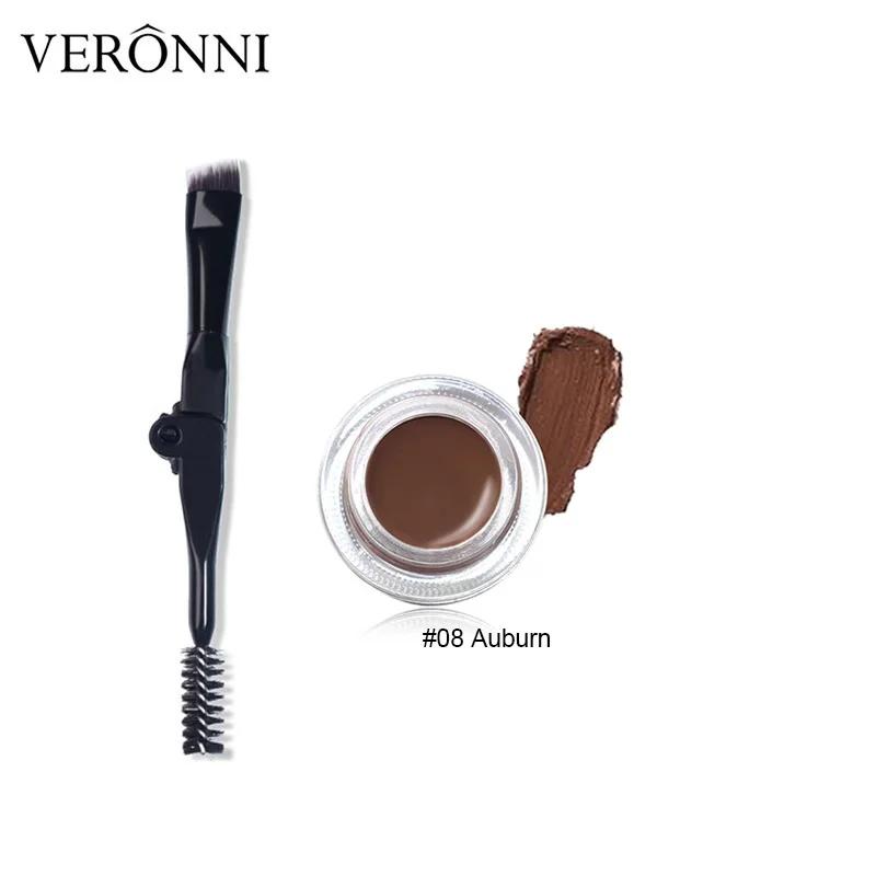 Гель для бровей коричневый 6 цветов самый продаваемый продукт высокие тени для бровей VERONNI макияж бровей Гель для бровей с щеткой для бровей инструменты - Цвет: 8- Auburn