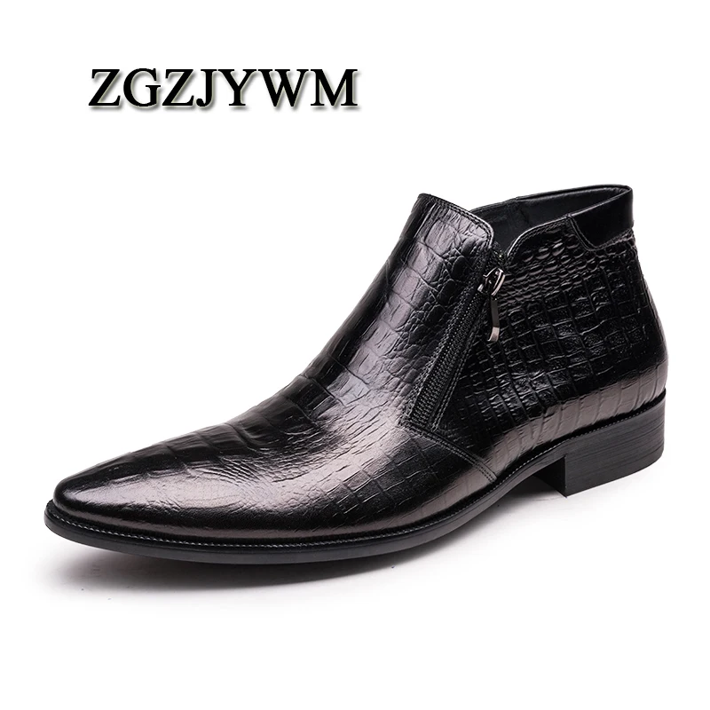 Classique D'affaires Mode Bout Oxford Bottes Formelle Black Cheville rouge Pointu Respirant Vin Zgzjywm red Bureau En Zip Véritable Wine Hommes Noir Cuir BOpzdnW