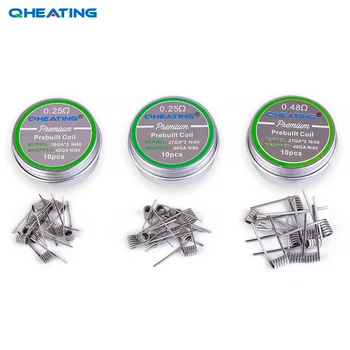 

Qheating 10pcs/lot Ni80 Fused Clapton 26ga*2+40ga Coil for Electronic Cigarette RDA RTA Prebuilt Coils