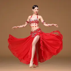 Женское платье для профессиональных танцев, восточный наряд из 3х частей: пояс, юбка и бюстаглтер. В наличии 11 расцвет. Размер S-XL