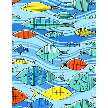 

5D Diamond Embroidery Picture FIsh Diamond Painting Sets Beauty Full Drill Round Rhinestone DIY Diamond Mosaic Home Decor