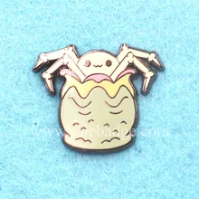 Заказной серебряный никелевый милый паук Твердый эмалированный металлический значок