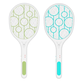 

Electric Fly Swatter USB Rechargeable Bug Zapper Flapper Mosquito Racket Built-in Flashlight & Safe to Touch Mesh Net