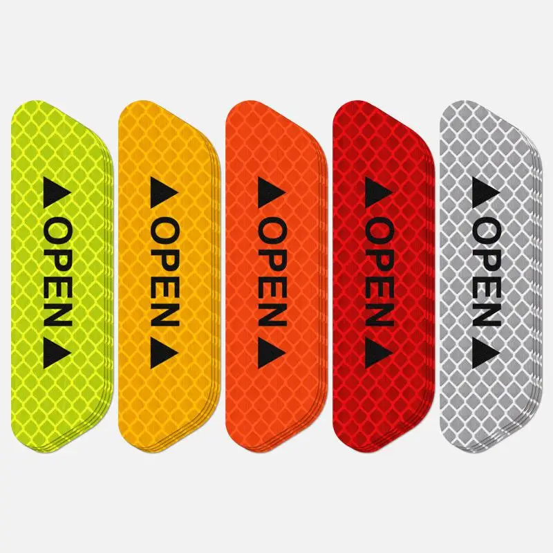 

4Pcs/set Auto Car Door OPEN Sticker Universal Safety Warning Mark Reflective Tape Decal Scratchproof Prevent-bump Car Accessory