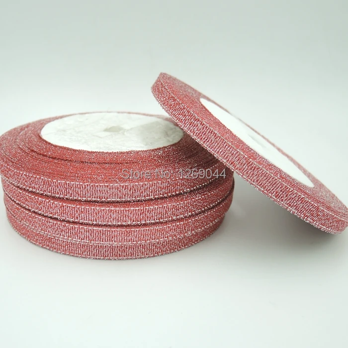 4rolls (100yards) 6mm glitter ribbon gift packing belt wedding party