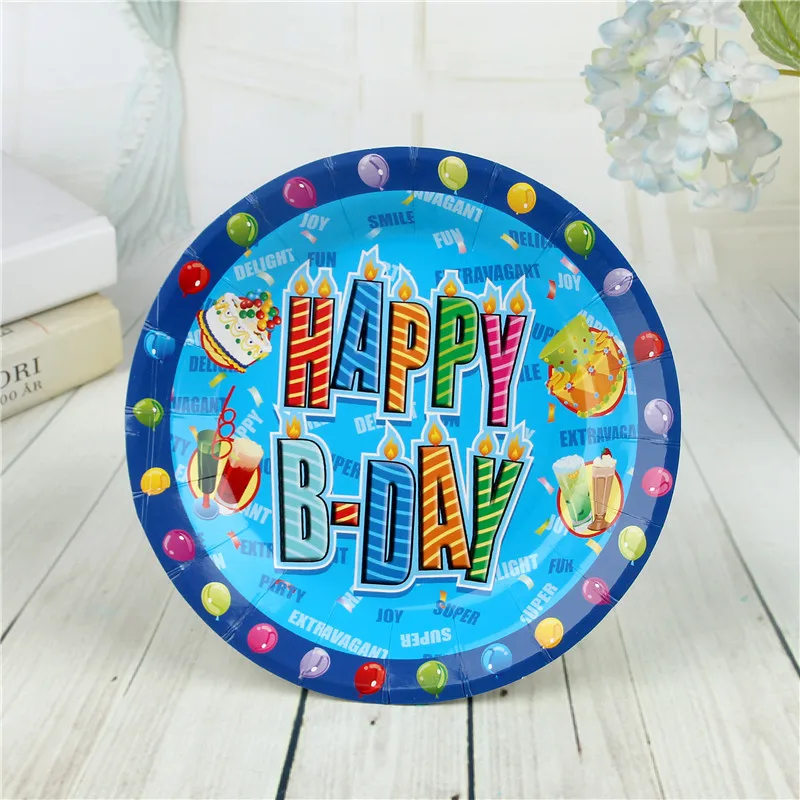FANLUS 7inch colorful dots wave point disposable paper plates party tray Valentine Birthday Wedding Tableware cake barbecue (10)
