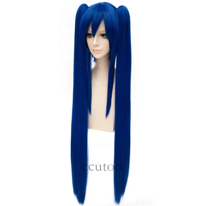Ccutoo 120 см синий длинный прямой Хвост Феи Венди Marvell Косплей парики термостойкие волокна синтетические волосы с чипом конские хвосты