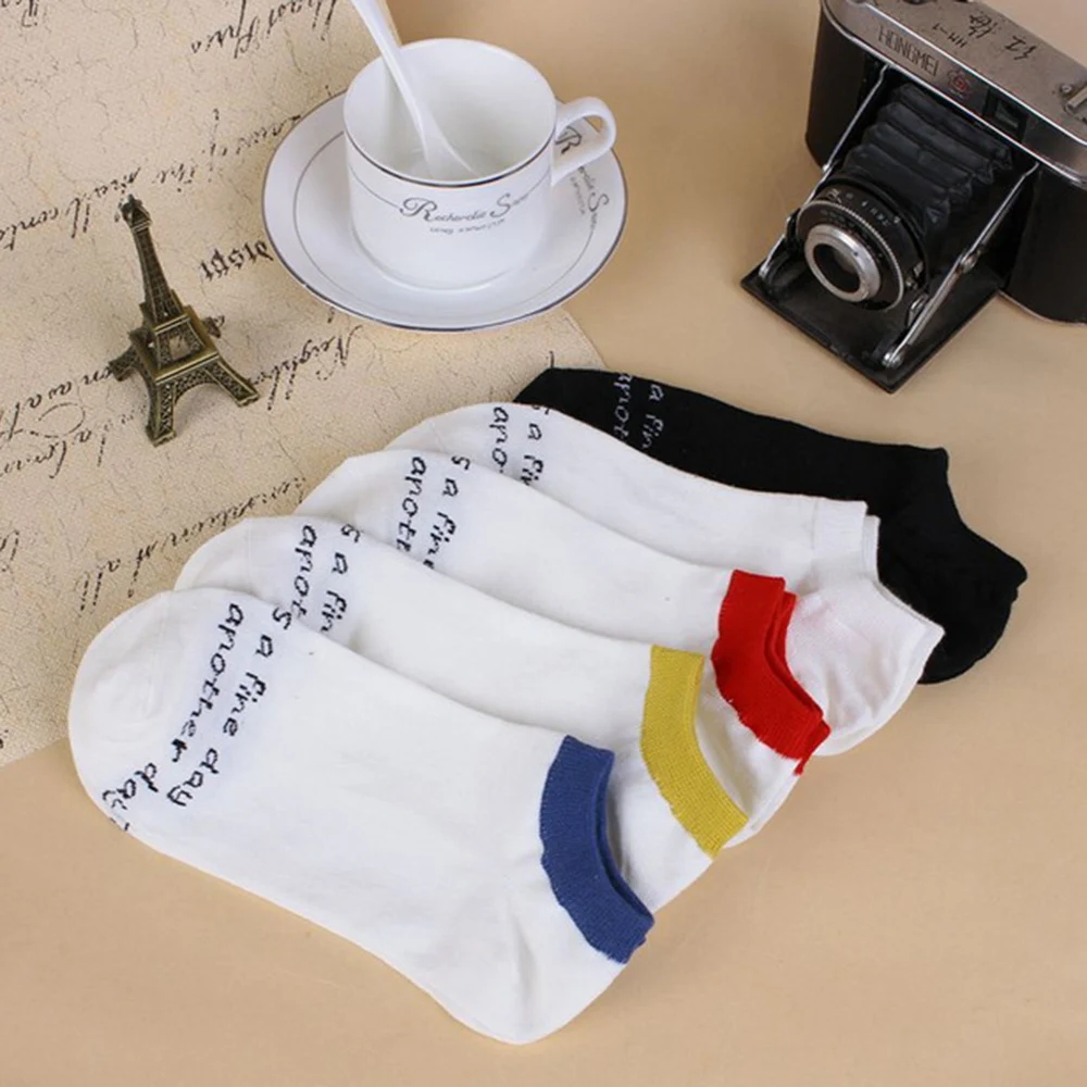 

1 Pair Fashion Men's Socks Letter Printed Lot Crew Short Ankle High Low Cut Cotton Socks New