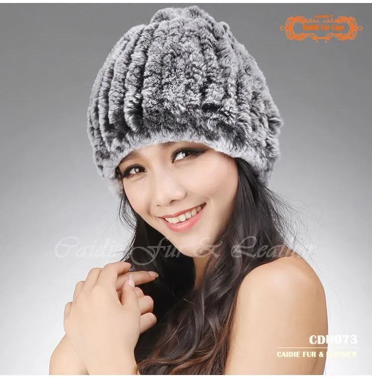 Для женщин Мода Шапки зима вязанный натуральная шерсть вязаная шапка с козырьком теплый Pom стильные модные головные уборы для женщин натуральный мех