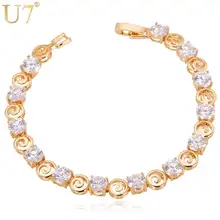 U7 Цепочки Браслеты Женские Ювелирные Украшения Позолоченный с Роскошными Кубическими Циркониями Оптом H507