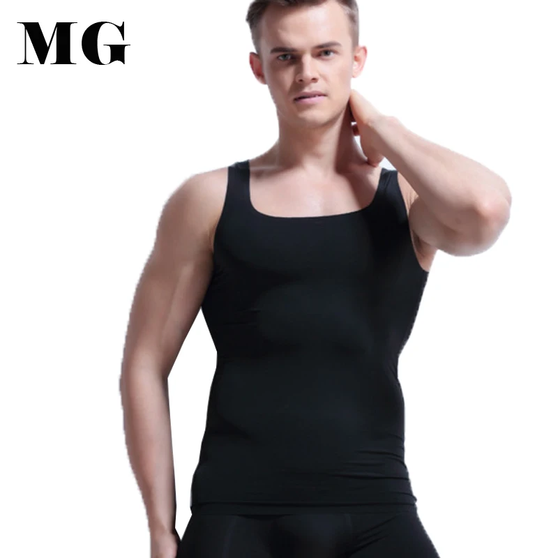 Mr.Gun Man Summer Tank Tops Seamless Spandex Undershirts O neck Slim
