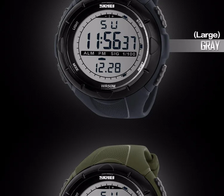 SKMEI спортивные цифровые мужские наручные часы с большим циферблатом военные часы Ретранслятор с будильником Автоматическая Дата ударостойкие водонепроницаемые часы 1025