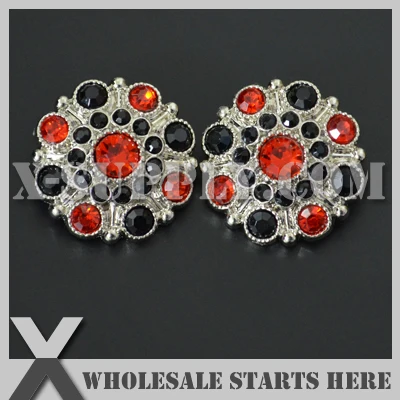 

Free Shipping 28mm Special Stargazer Acrylic Rhinestone Button with Shank Back,Red and Black Rhinestones