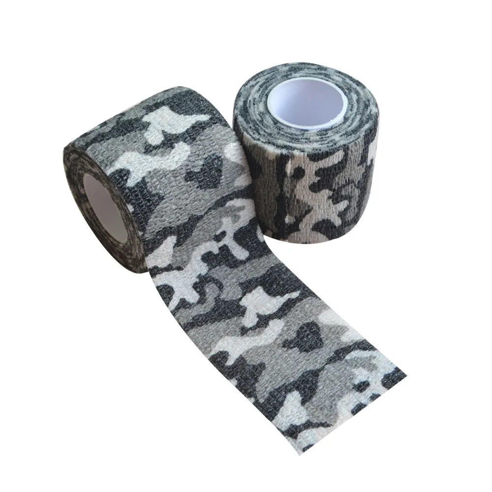 8pcs 5cm * 4.5m Stretch Nonwoven Cohesive Bandage Adherent Wrap Snow Camouflage Strap Tape Safe Concealment