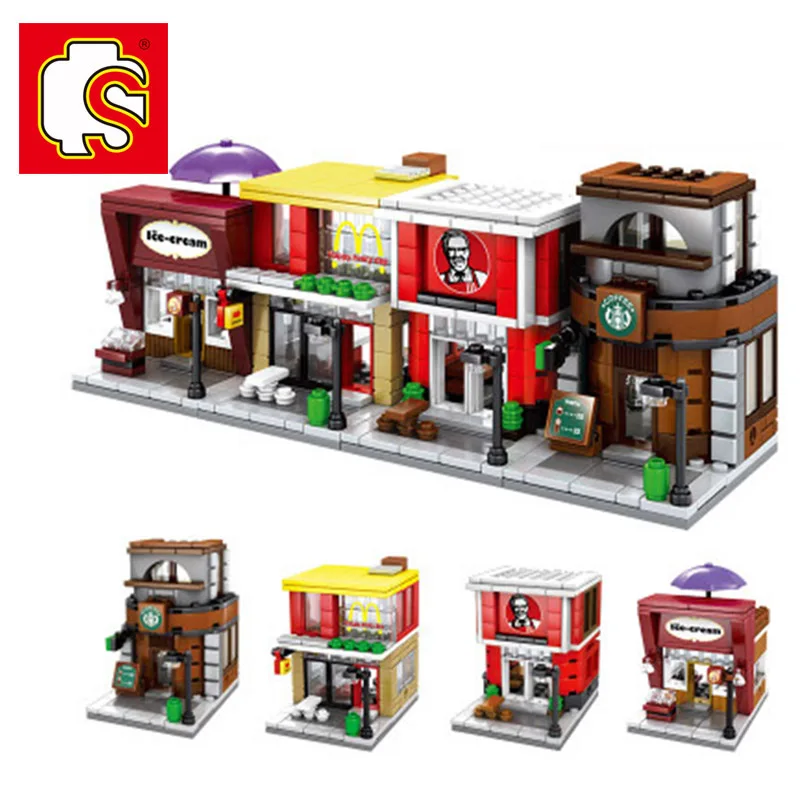 

SEMBO Legoing City Streetscape Store Set Moc Building Blocks Bricks Model Toys For Children Gifts