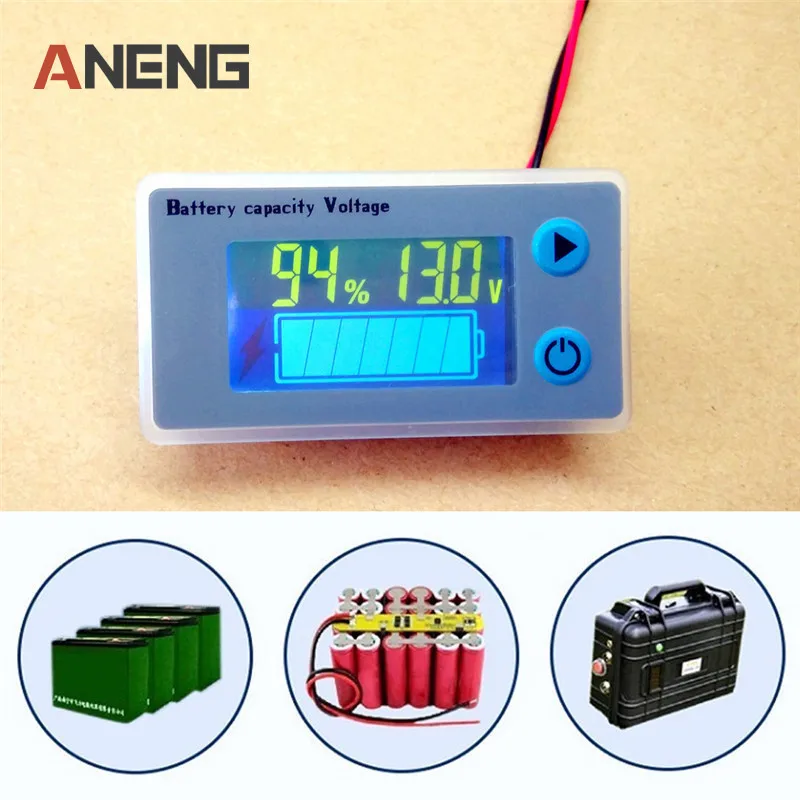 

10-100V Universal LCD Car Acid Lead Lithium Battery Capacity Indicator Digital Voltmeter Voltage Tester Monitor JS-C33