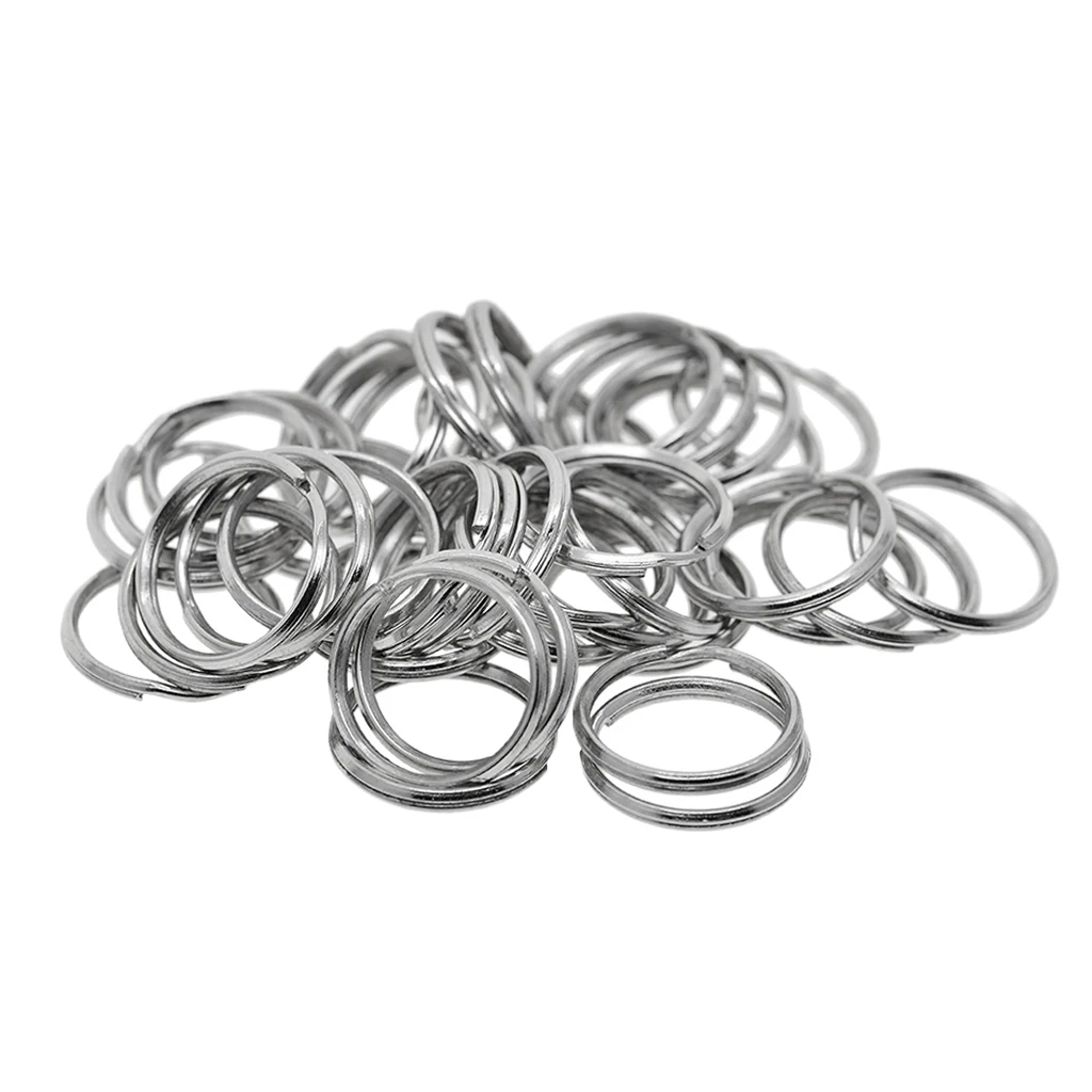 

50 Pieces Blank Iron Round Split Key Rings Keyrings Keychain Loop Jewelry Findings for DIY Craft 20mm