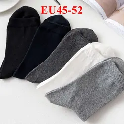 Большие европейские размеры 45-52, простые мужские зимние носки, однотонные Длинные повседневные носки в деловом стиле, 5 пар, мужские