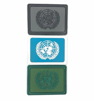 

10PCS Rubber United Nations Flag Patch 3D PVC Tactical Badge Hook Military Armband Army Brassard Combat Shoulder Emblem