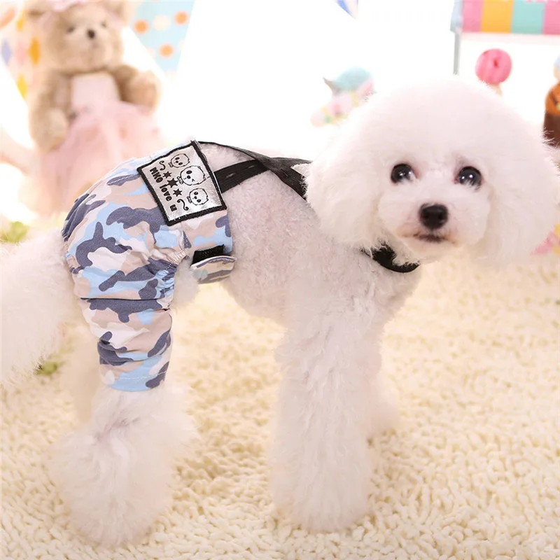 New Winter Trousers for Dogs Camouflage Stretch Denim Overalls for