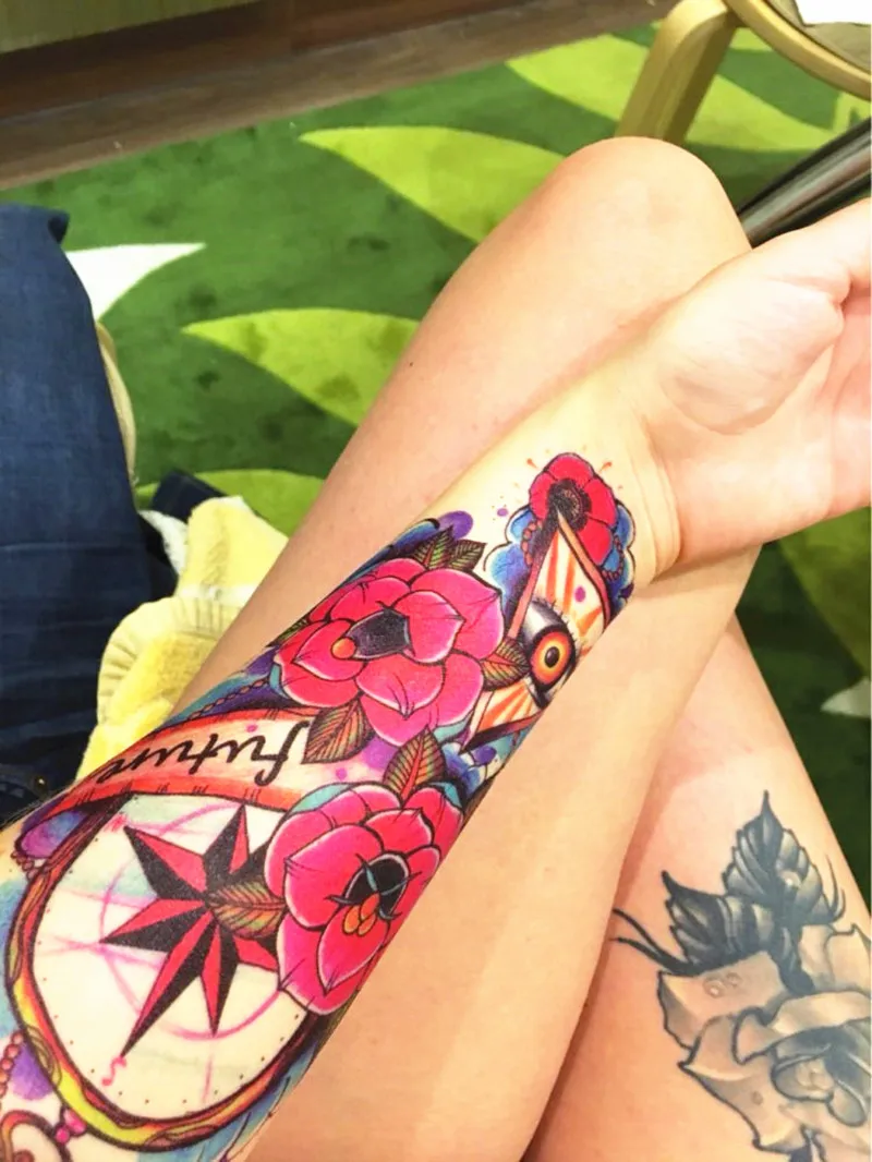 Временная татуировка из хны тату стикер для краски тела 2 шт./лот водонепроницаемый поддельные татуировки рукава передачи татуировки Поставки