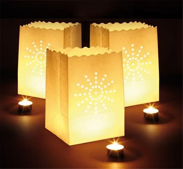 1500pcs Flame Ant Paper Candle Bag Luminary Bags Lantern 1500pcs Flame Ant Paper Candle Bag Luminary Bags Lantern For Wedding Party Decorations