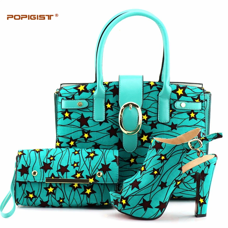 With Platform Shoes with Matching 2 Bags & wallet Women Shoes and Bag Set for Party Italian ...