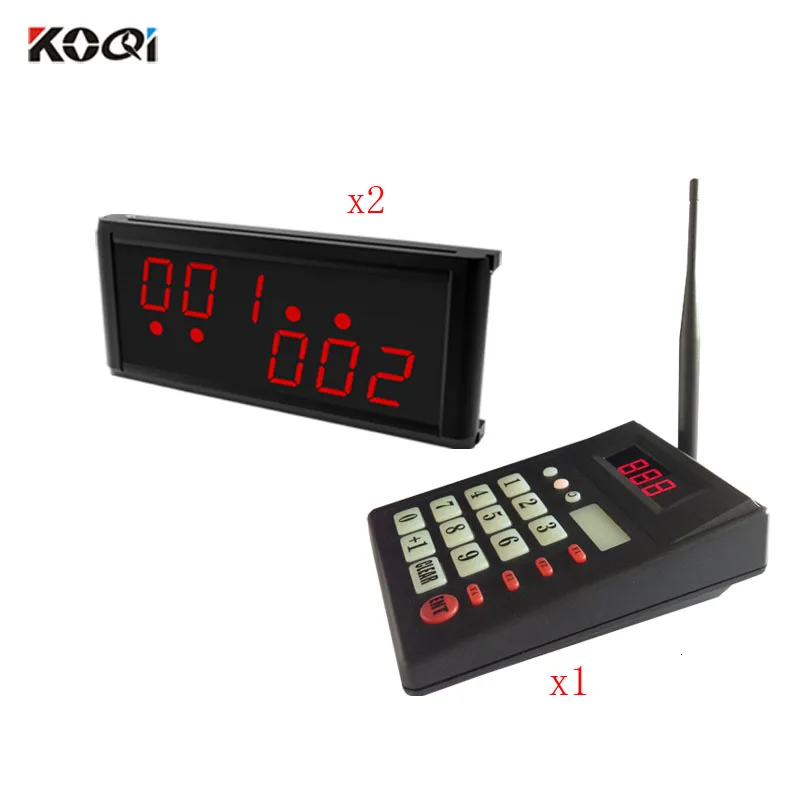 

Token Customer Management System Wireless Queue Waiter Calling Equipment For Restaurant( 2 display+1 transmitter numeric keypad)