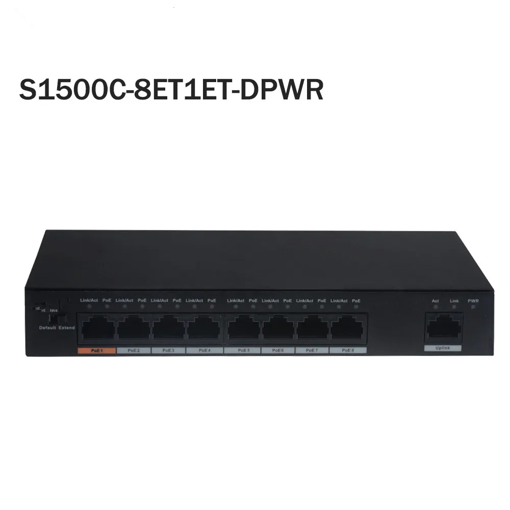 DH PoE коммутатор S1500C 8ET1ET DPWR 8CH Ethernet Мощность переключатель Поддержка 802.3af 802.3at POE + Hi