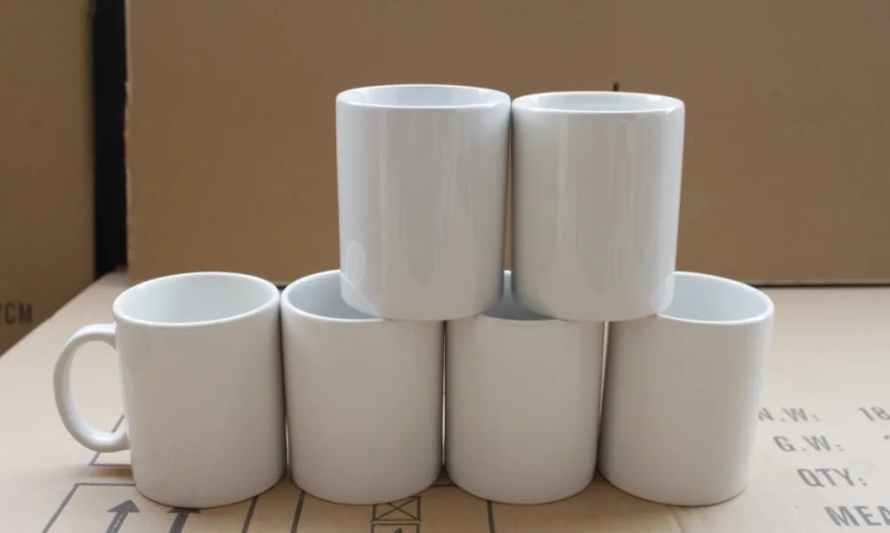 

A Grade plain white DIY ceramic tourist souvenir mug cup photo printing mug cup