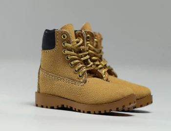

1/6 Fashion Military Special Forces Combat Boots Delicate leather Desert yellow Hiking boots for 12" Action Figure doll