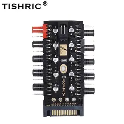 TISHRIC 2018 Новый 1 до 10 шт. охлаждения разветвитель для кулера LED кабель PWM SATA 12 В в питание скорость контроллер светодио дный для добычи