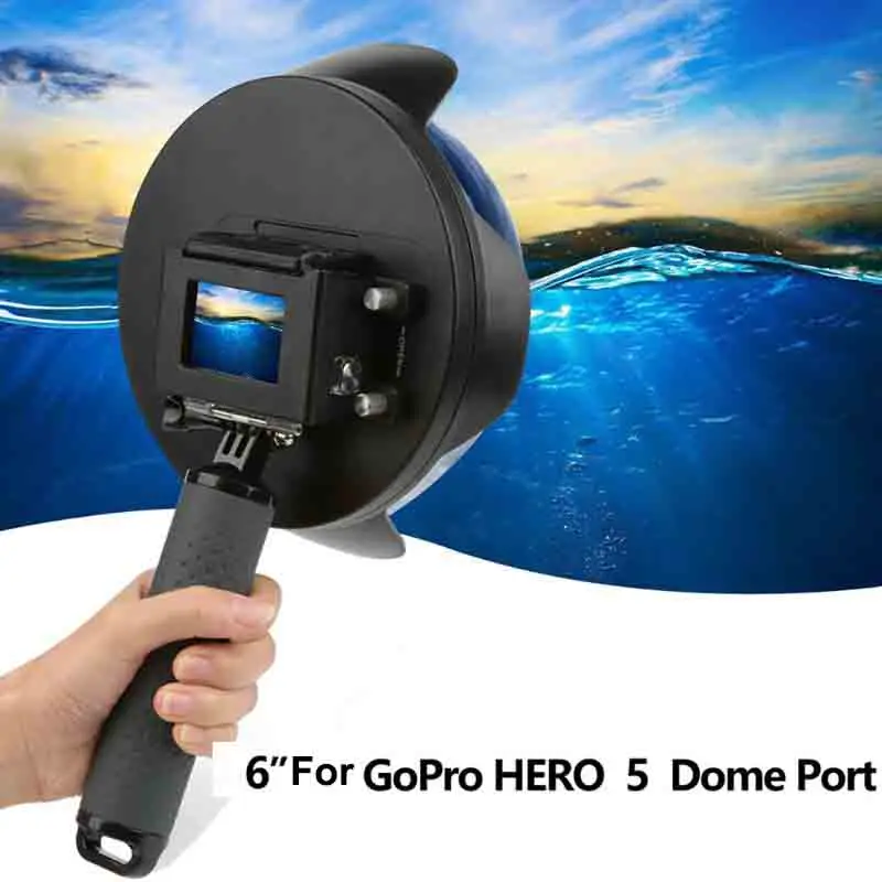 Подводный купол Порты и разъёмы для экшн-Камеры GoPro Hero 7 6 5 Black держатель для камеры Водонепроницаемый чехол солнцезащитный козырек купол для спортивной экшн-камеры Go Pro 6 5 7 аксессуары