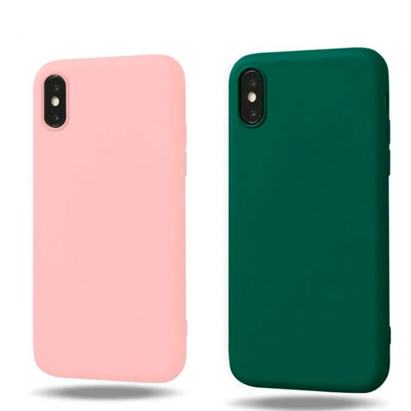 

Silicone soft tpu phone back cover for iphone7 case matte plain fitted case for iphone7plus 6 6s 6plus 8 8plus X XS XSMAX XRcase