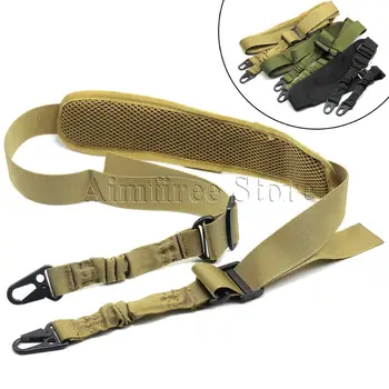 

Tactical Adjustable Quick Release 2 Point Sling Strap Soft Shoulder Pad Rifle Sling Bungee for Hunting