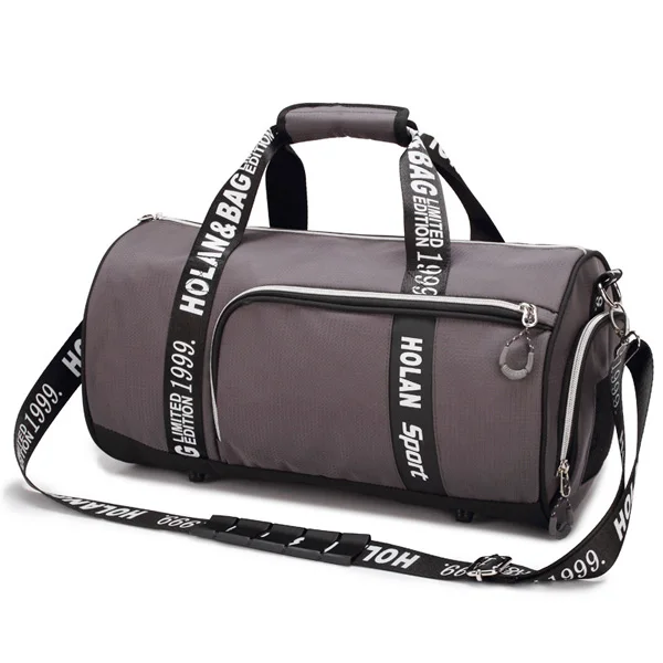 Стиль полиэстер спортивная сумка для фитнеса мужчины цилиндр спортивная сумка для мужчин женщин Спорт на открытом воздухе путешествия/багажная сумка - Цвет: Gray