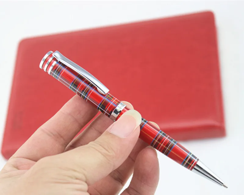 Высококачественная подарочная коробка роллербол ручка 0,7 мм черные чернила Заправка металлическая шариковая ручка для школьные принадлежности