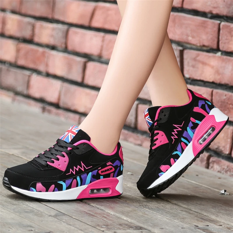 

2018 New Fashion Sneakers Women Air Cushion Shoes Tenis Feminino Casual Shoes Outdoor Breathable Women Flats Lace Up Ladies Shoe