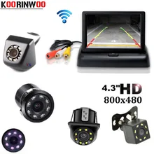 Koorinwoo Vehicle 4.3 TFT LCD Monitor Folding Car Rear view Camera Reverse Cam detector Video Jalousie For Car Parking System