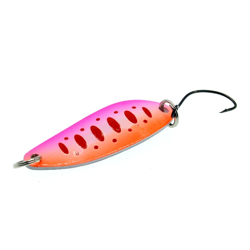 5pcs/Set 5g Sequin Bait Sinking Hard Fishing Lures Colored Willow  Leaves with Single Hook Fishing Tackle