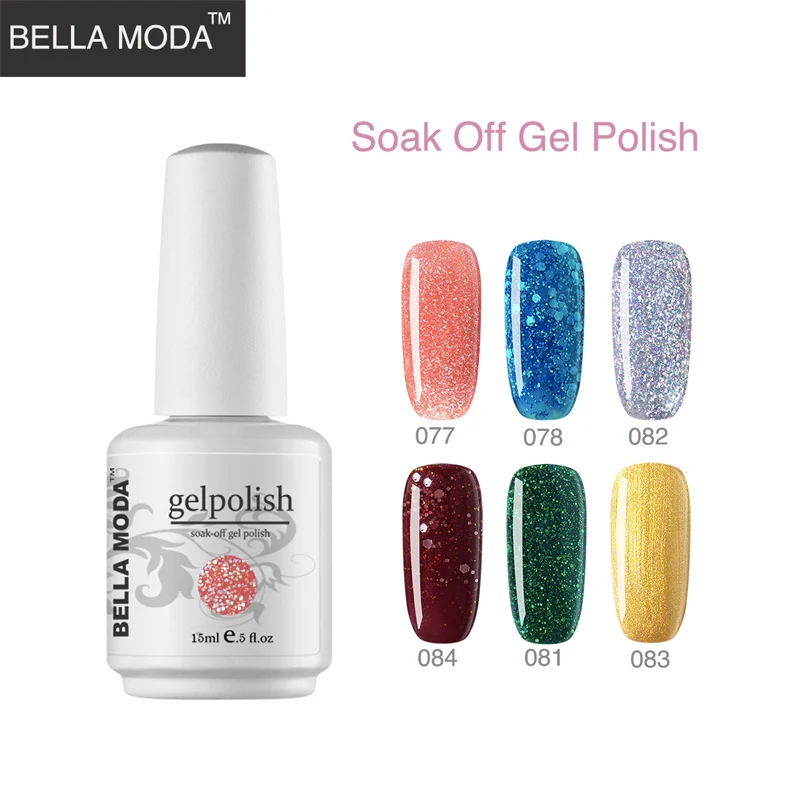 BM-6B-16 BELLA MODA 15 мл выберите любые 6 шт из 84 цветов замочить от УФ лампы Цвет Гель-лак для нейл-арта набор - Цвет: BM-6B-16