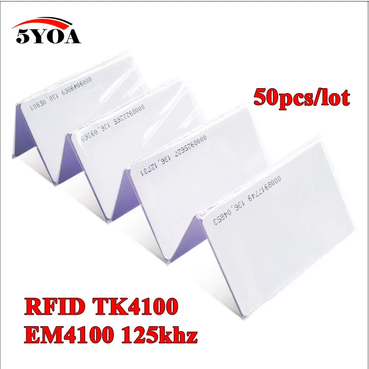 

50pcs 5YOA EM4100 125khz ID Keyfob RFID Tag Tags Access Control Card Porta Chave Card Sticker Key Fob Token Ring Proximity Chip