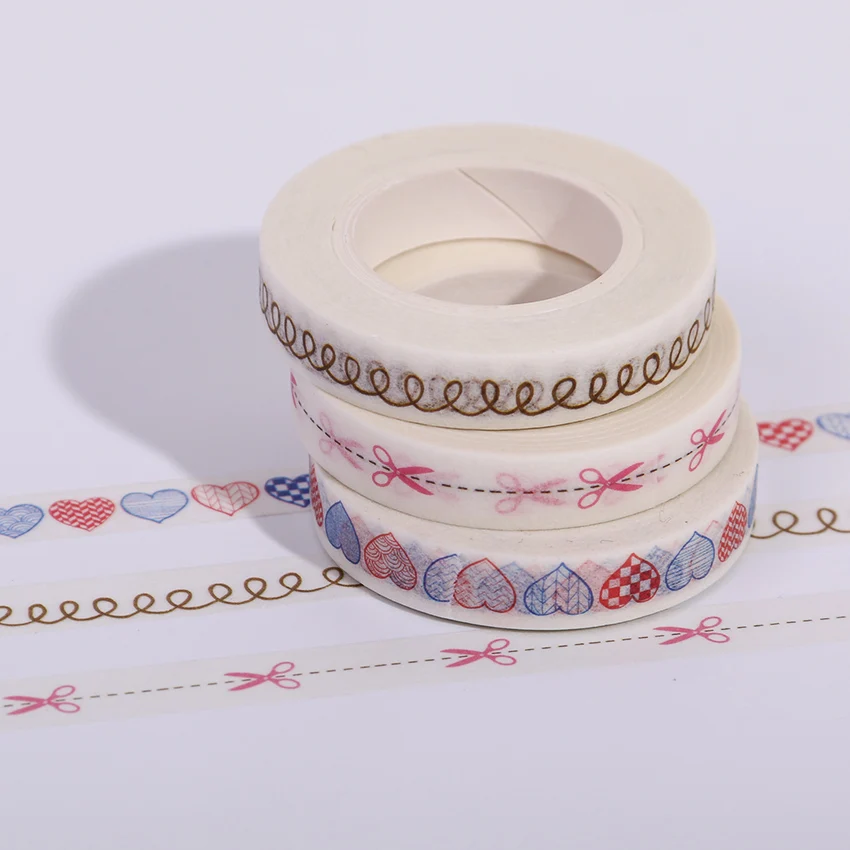 

New 8mmx10m Scissors Pattern Japanese Washi Decorative Adhesive Tape DIY Masking Paper Label Sticker Tape