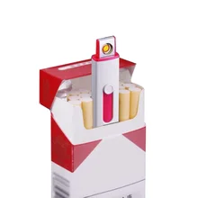 

Creative Mini Rechargeable USB Lighters Windproof Flameless Electric Electronic Charging Cigarette Lighter Smokeless Fire Gift