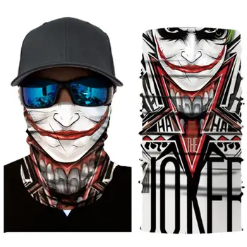 

Unisex Seamless Magic Motorcycle Head Scarf Scary Green Giant Clown Skull Printed Neck Warmer Face Mask Headband